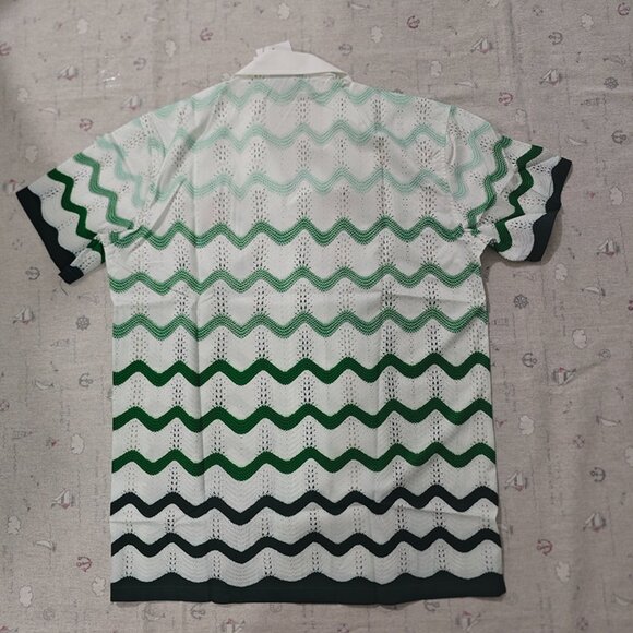 Casablanca Men's Wave Crochet Shirt - Picture 4 of 6